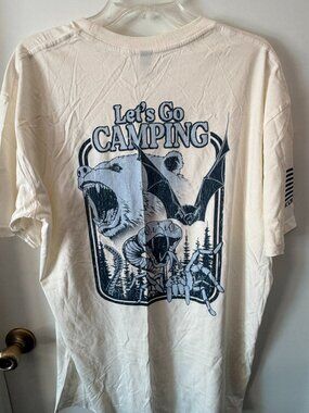 Nine Line T Shirt  Let's Go Camping Bear Snake Bat Graphic X Large Ivory  XL #1